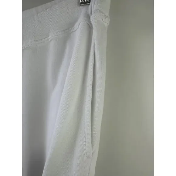 Eileen Fisher Lightweight Organic Cotton Terry Pant Easy Fit Crop Ankle White S - Picture 5 of 14